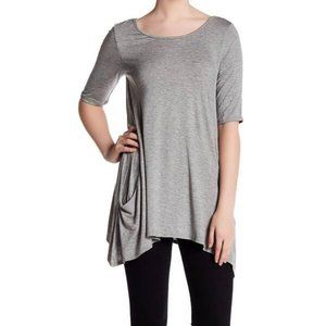 Olivia Sky Criss Cross Stretch Tshirt Gray Size XS